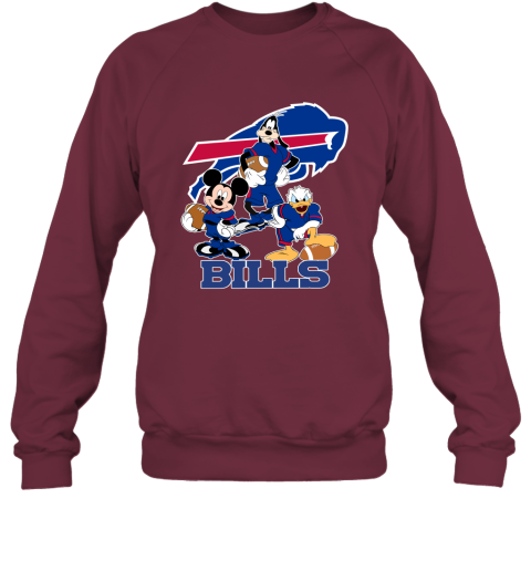 Mickey Donald Goofy The Three Buffalo Bills Football Sweatshirt