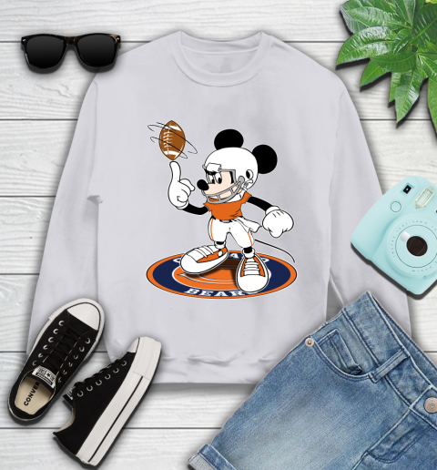 NFL Football Chicago Bears Cheerful Mickey Disney Shirt Youth Sweatshirt 4