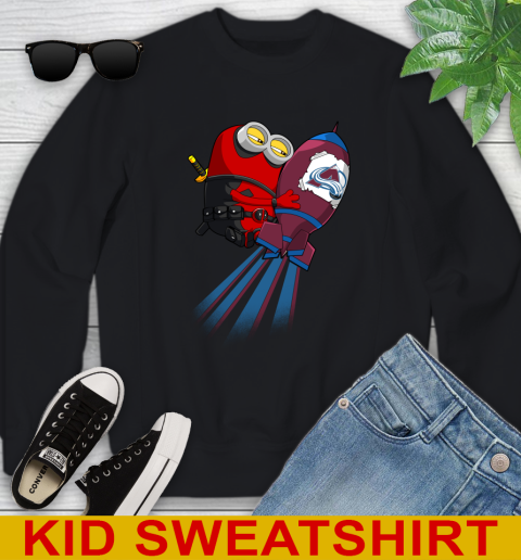 NHL Hockey Colorado Avalanche Deadpool Minion Marvel Shirt Youth Sweatshirt