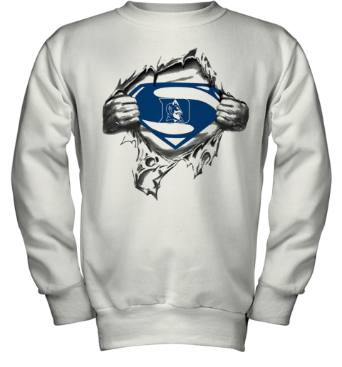 Blood Insides Superman Duke Blue Devils Youth Sweatshirt