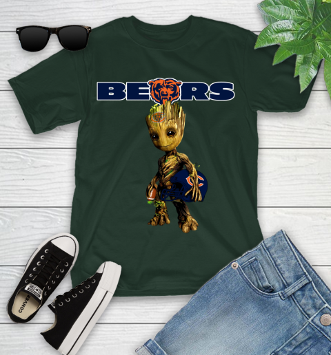 Chicago Bears NFL Football Groot Marvel Guardians Of The Galaxy Youth T-Shirt 5