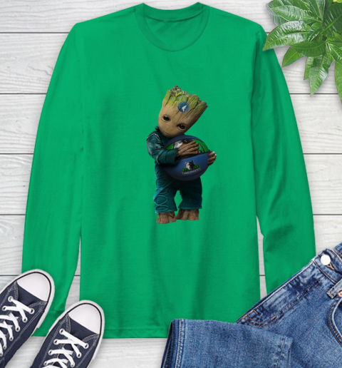 NBA Groot Guardians Of The Galaxy Basketball Sports Minnesota Timberwolves Long Sleeve T-Shirt 7