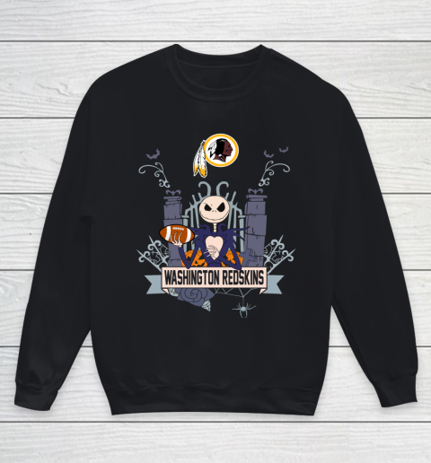 NFL Washington Redskins Football Jack Skellington Halloween Youth Sweatshirt