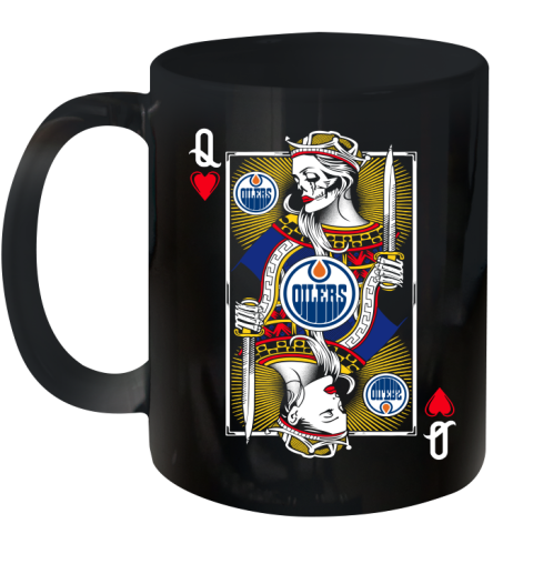 NHL Hockey Edmonton Oilers The Queen Of Hearts Card Shirt Ceramic Mug 11oz