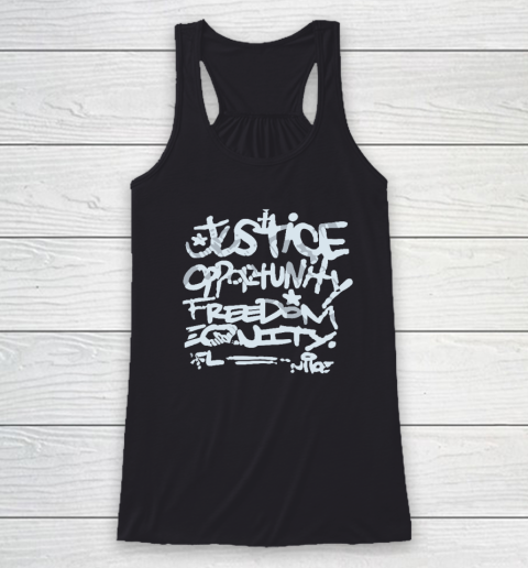 Justice Opportunity Equity Freedom Racerback Tank