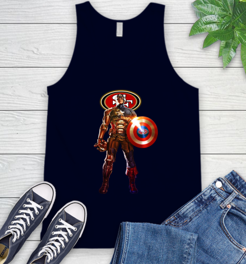 NFL Captain America Marvel Avengers Endgame Football Sports San Francisco 49ers Tank Top 3