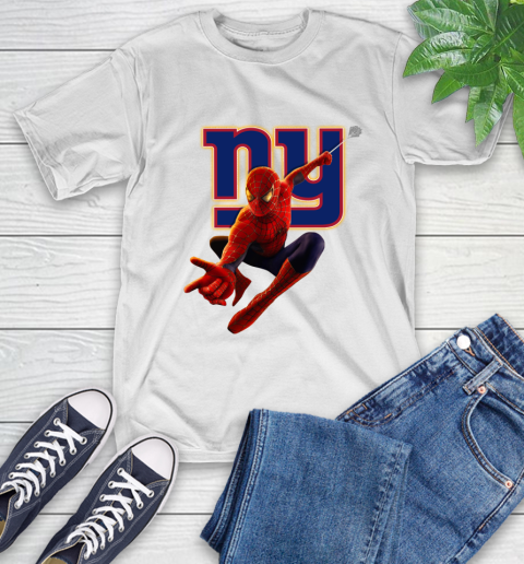 NFL Spider Man Avengers Endgame Football New York Giants T-Shirt