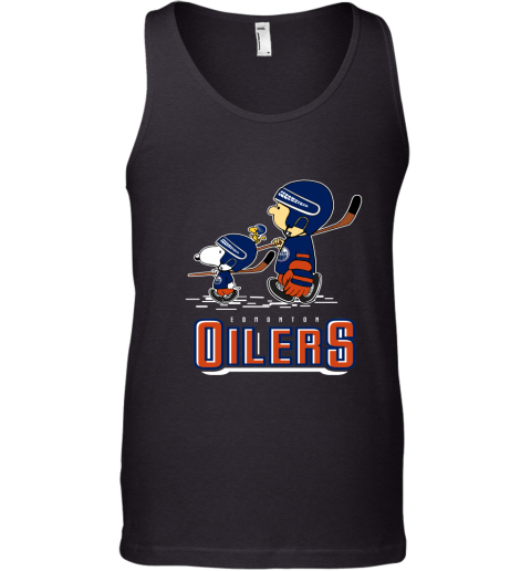 Let's Play Oilers Ice Hockey Snoopy NHL Tank Top