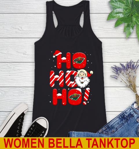 Minnesota Wild NHL Hockey Ho Ho Ho Santa Claus Merry Christmas Shirt Racerback Tank