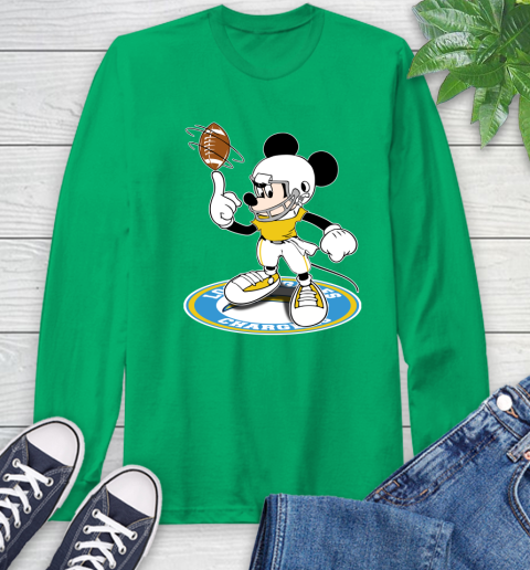 NFL Football Los Angeles Chargers Cheerful Mickey Disney Shirt Long Sleeve T-Shirt 8
