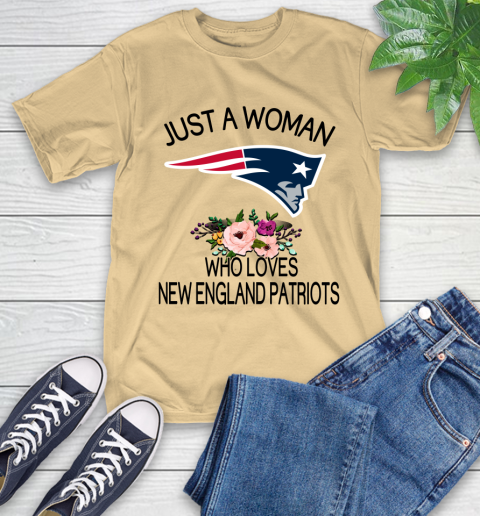 NFL Just A Woman Who Loves New England Patriots Football Sports T-Shirt 6