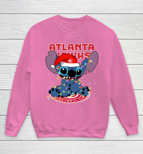 Atlanta Hawks NBA noel stitch Basketball Christmas Youth Sweatshirt 3