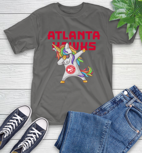 Atlanta Hawks NBA Basketball Funny Unicorn Dabbing Sports T-Shirt 21