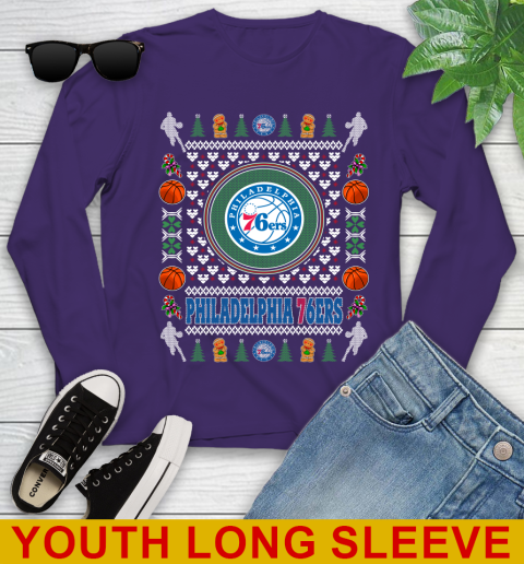 Philadelphia 76ers Merry Christmas NBA Basketball Loyal Fan Youth Long Sleeve 4