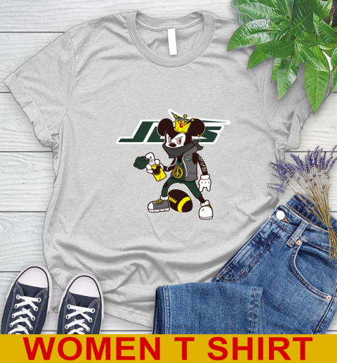 New York Jets NFL Football Mickey Peace Sign Sports Women's T-Shirt