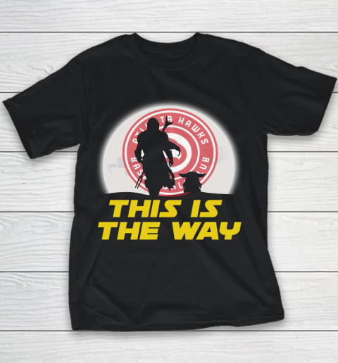 Atlanta Hawks NBA Basketball Star Wars Yoda And Mandalorian This Is The Way Youth T-Shirt