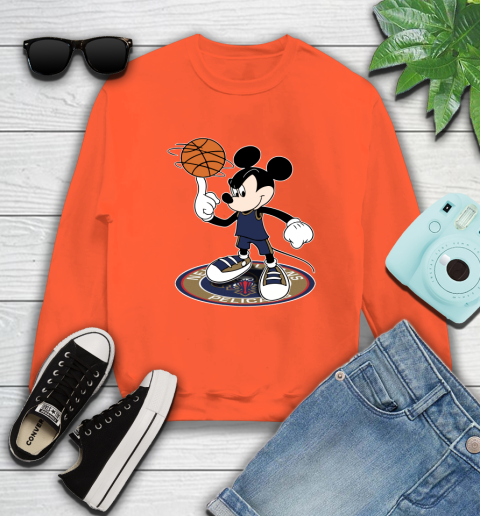 NBA Basketball New Orleans Pelicans Cheerful Mickey Disney Shirt Sweatshirt 4
