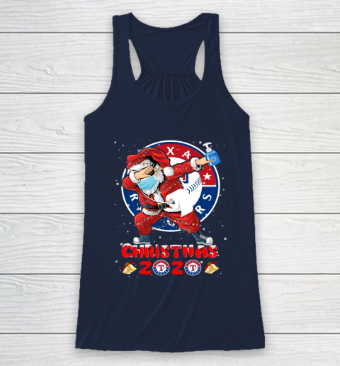 Texas Rangers Funny Santa Claus Dabbing Christmas 2020 MLB Racerback Tank 8