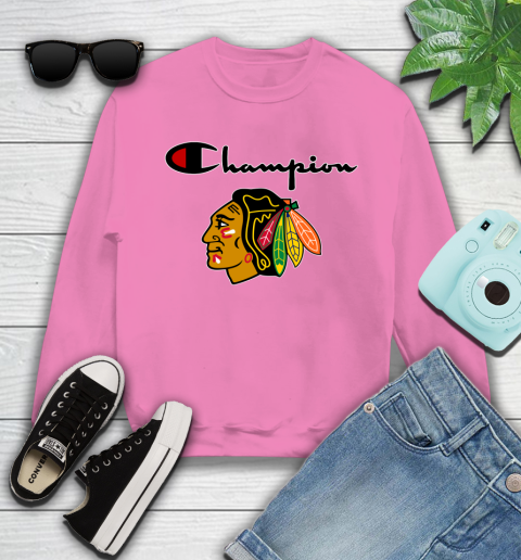 NHL Hockey Chicago Blackhawks Champion Shirt Youth Sweatshirt 3