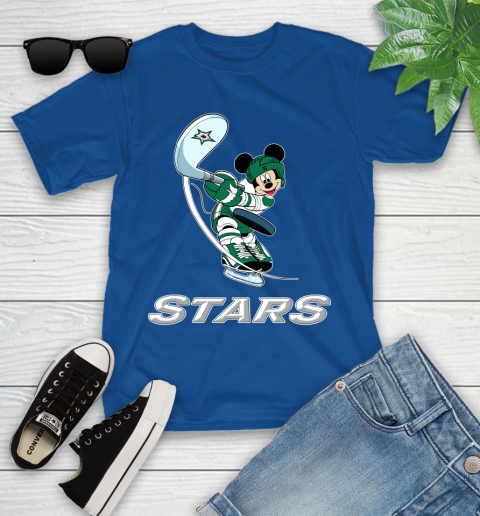 NHL Hockey Dallas Stars Cheerful Mickey Mouse Shirt Youth T-Shirt 9