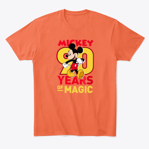 jtfc mickey 90 years of magic disney classic t shirt 2 front orange