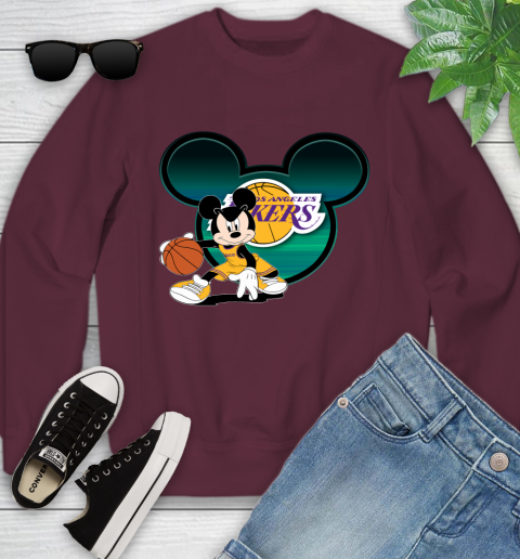 NBA Los Angeles Lakers Mickey Mouse Disney Basketball Youth Sweatshirt 5