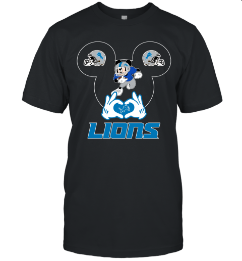 I Love The Lions Mickey Mouse Detroit Lions Unisex Jersey Tee