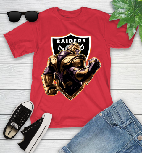 NFL Thanos Avengers Endgame Football Sports Oakland Raiders Youth T-Shirt 10