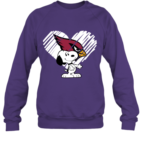 qxmr happy christmas with arizona cardinals snoopy sweatshirt 35 front purple