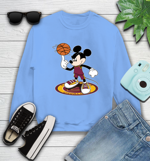 NBA Basketball Cleveland Cavaliers Cheerful Mickey Disney Shirt Sweatshirt 11