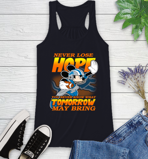 Detroit Lions NFL Football Mickey Disney Never Lose Hope Racerback Tank 9