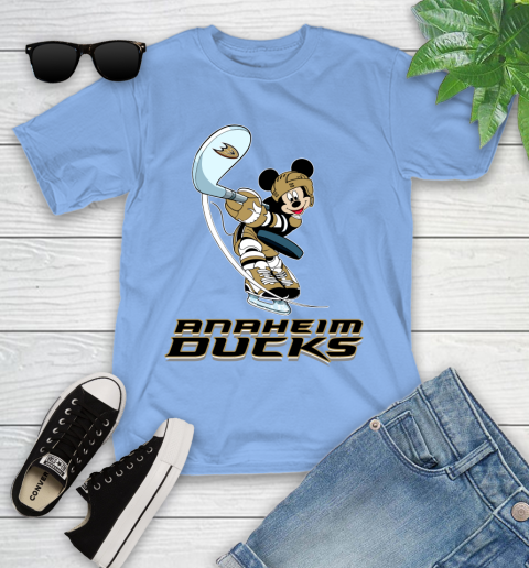 NHL Hockey Anaheim Ducks Cheerful Mickey Mouse Shirt Youth T-Shirt 11