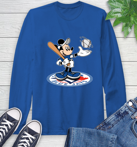 MLB Baseball Toronto Blue Jays Cheerful Mickey Disney Shirt Long Sleeve T-Shirt 10