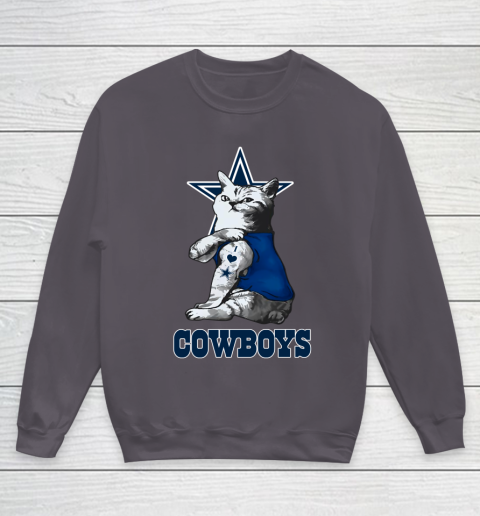 NFL Football My Cat Loves Dallas Cowboys Youth Sweatshirt 5