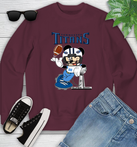 NFL Tennessee Titans Mickey Mouse Disney Super Bowl Football T Shirt Youth Sweatshirt 5