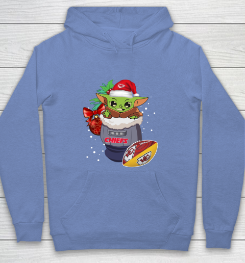 Kansas City Chiefs Christmas Baby Yoda Star Wars Funny Happy NFL Youth Hoodie 10