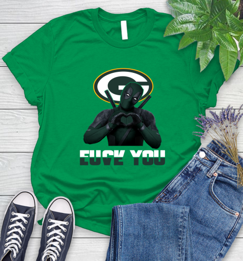 NHL Green Bay Packers Deadpool Love You Fuck You Football Sports Women's T-Shirt 9