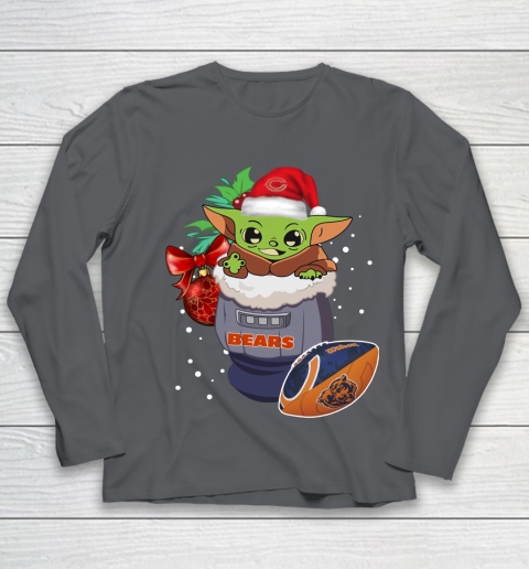 Chicago Bears Christmas Baby Yoda Star Wars Funny Happy NFL Youth Long Sleeve 8