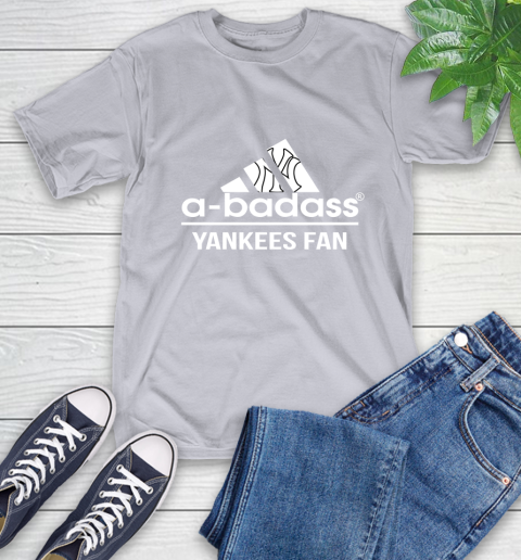 MLB A Badass New York Yankees Fan Adidas Baseball Sports T-Shirt 6