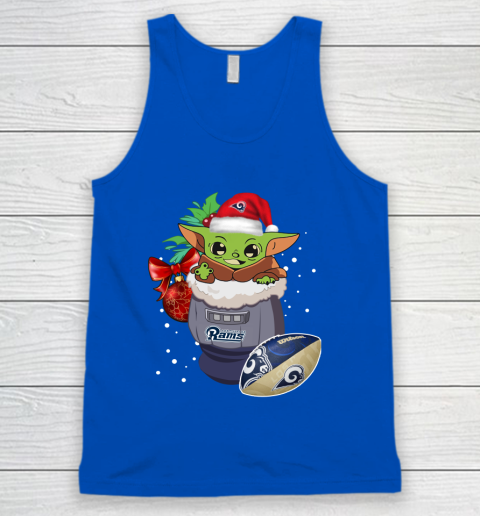 Los Angeles Rams Christmas Baby Yoda Star Wars Funny Happy NFL Tank Top 5