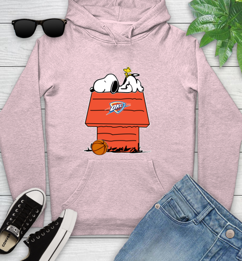 Oklahoma City Thunder NBA Basketball Snoopy Woodstock The Peanuts Movie Youth Hoodie 10