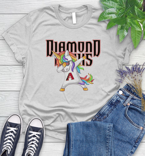 Arizona Diamondbacks MLB Baseball Funny Unicorn Dabbing Sports Women's T-Shirt