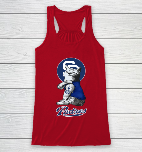 MLB Baseball My Cat Loves San Diego Padres Racerback Tank 4