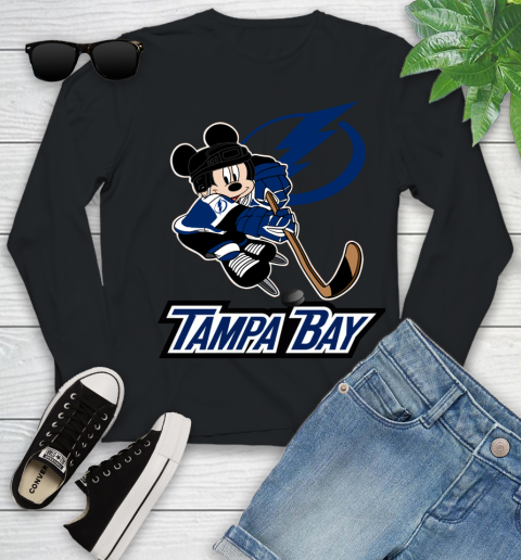 NHL Tampa Bay Lightning Mickey Mouse Disney Hockey T Shirt Youth Long Sleeve 2
