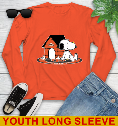 MLB Baseball San Francisco Giants Snoopy The Peanuts Movie Shirt Youth Long Sleeve 4