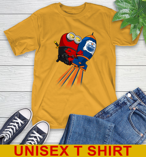 NHL Hockey Edmonton Oilers Deadpool Minion Marvel Shirt T-Shirt 2