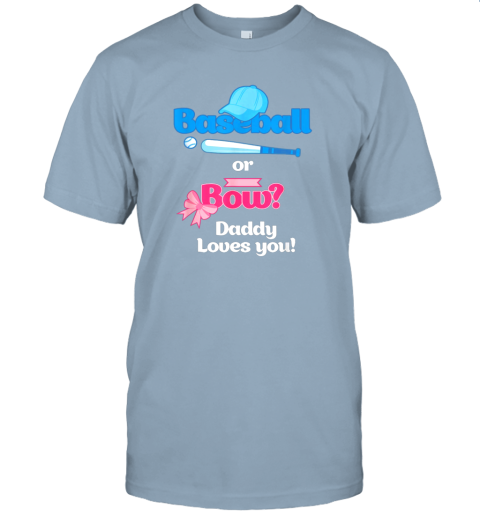 n47h mens baseball or bows gender reveal party shirt daddy loves you jersey t shirt 60 front light blue