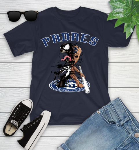 MLB San Diego Padres Baseball Venom Groot Guardians Of The Galaxy Youth T-Shirt 3