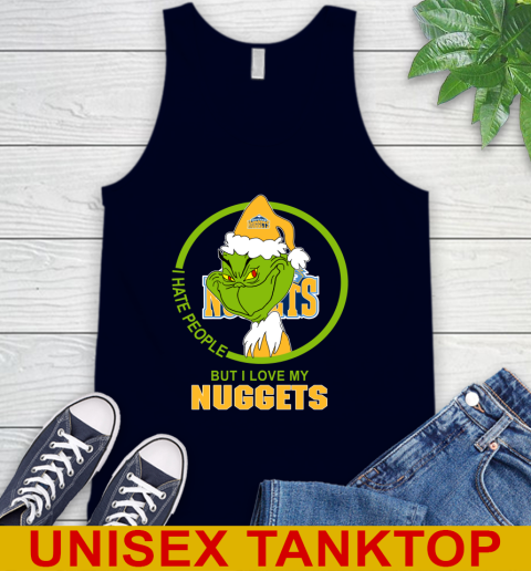 Denver Nuggets NBA Christmas Grinch I Hate People But I Love My Favorite Basketball Team Tank Top 3