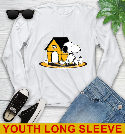 NHL Hockey Pittsburgh Penguins Snoopy The Peanuts Movie Shirt Youth Long Sleeve